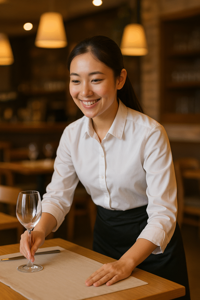 An intern working in a hotel